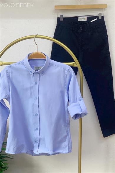 Woorage Erkek Çocuk 5-14 Yaş Kanvas Pantolon 5267 Lacivert