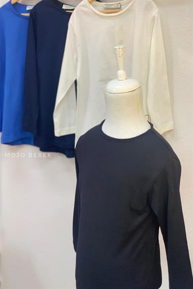 Woorage Erkek Çocuk Lazer Kesim Basic T-shirt 0360 Siyah