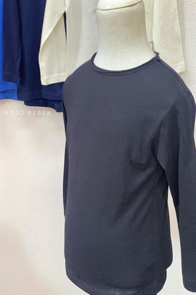 Woorage Erkek Çocuk Lazer Kesim Basic T-shirt 0360 Siyah