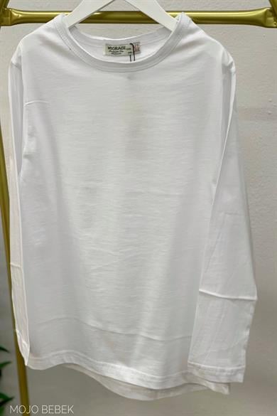 Woorage Erkek Çocuk Lazer Kesim Basic T-shirt 0360 Beyaz
