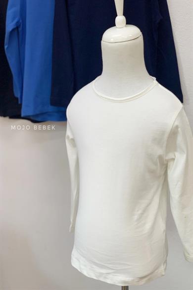 Woorage Erkek Çocuk Lazer Kesim Basic T-shirt 0360 Krem