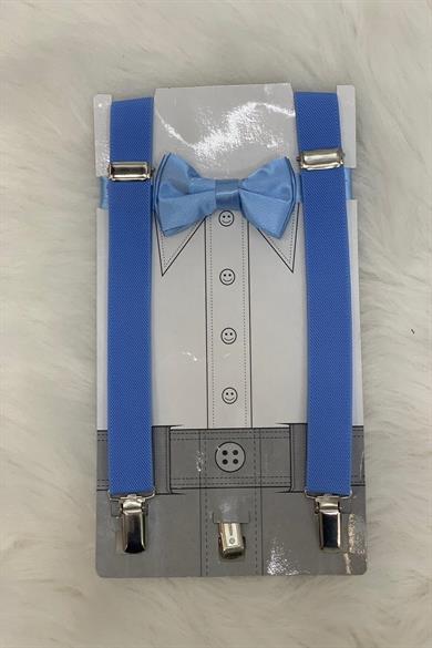 Woorage Erkek Çocuk Papyon Askı Takım 01101 Mavi