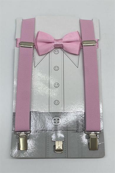 Woorage Erkek Çocuk Papyon Askı Takım 01101 Pembe