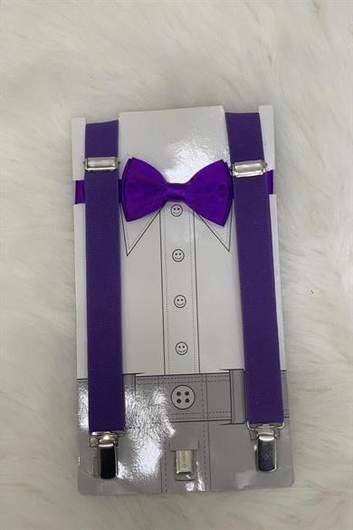 Woorage Erkek Çocuk Papyon Askı Takım 01101 Mor