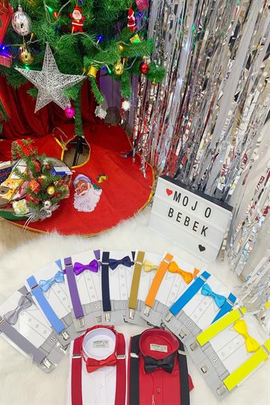 Woorage Erkek Çocuk Papyon Askı Takım 01101 Siyah