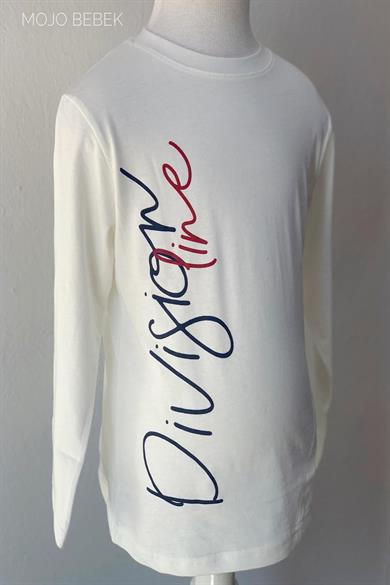 Woorage Erkek Çocuk Yazılı İnce Uzun Kol T-shirt 5051 Beyaz
