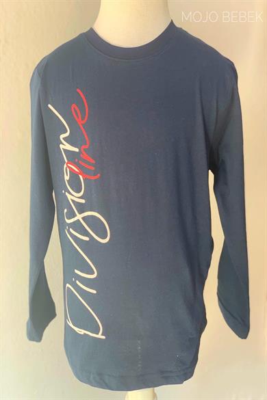 Woorage Erkek Çocuk Yazılı İnce Uzun Kol T-shirt 5051 Lacivert
