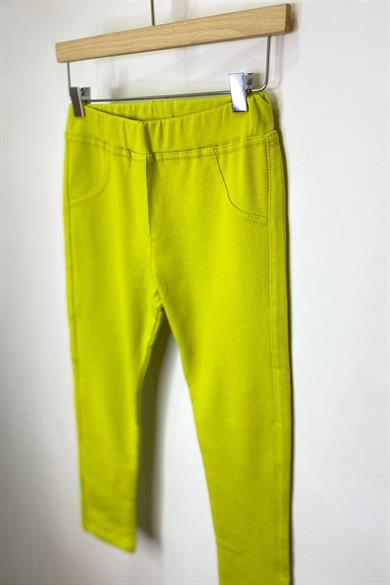 Woorage Kız Bebek 1-5 Yaş Penye Uzun Tayt 3157 Yağ Yeşili