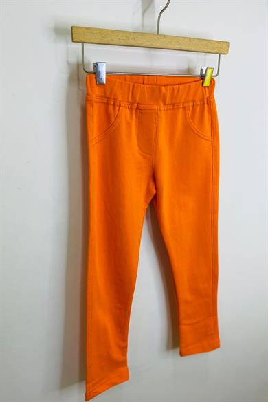 Woorage Kız Bebek 1-5 Yaş Penye Uzun Tayt 3157 Turuncu