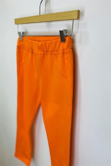 Woorage Kız Bebek 1-5 Yaş Penye Uzun Tayt 3157 Turuncu