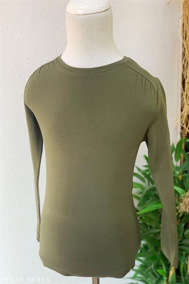 Woorage Kız Çocuk Basic Uzun Kol T-shirt 9497 Haki
