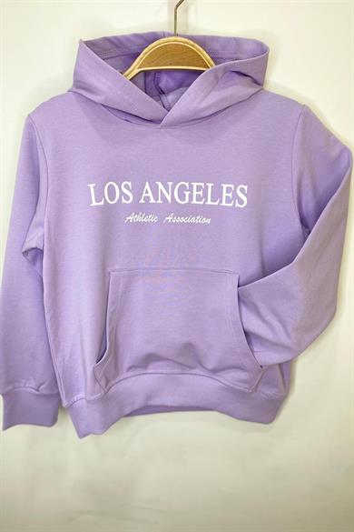 Woorage Kız Çocuk Los Angeles Kapüşonlu Eşofman Tkm 3915 Lila