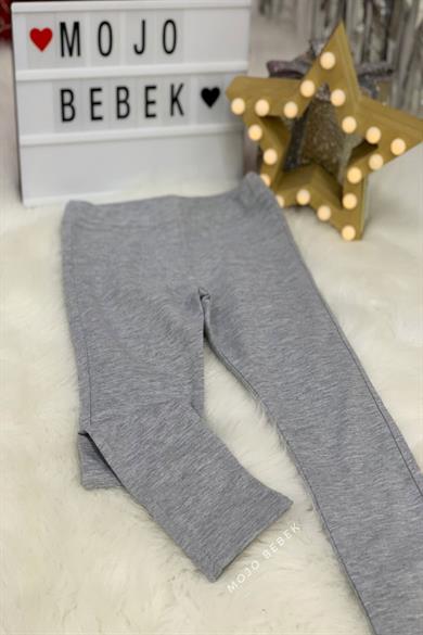 Woorage Kız Çocuk 5-14 Yaş Pamuklu Tayt Gri