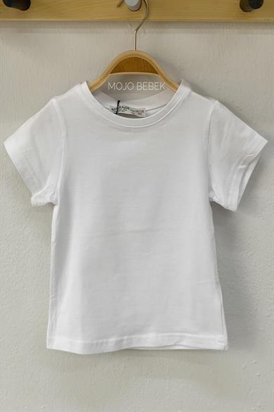 Woorage Unisex Bebek Basic Kısa Kol T-shirt 0060 Beyaz