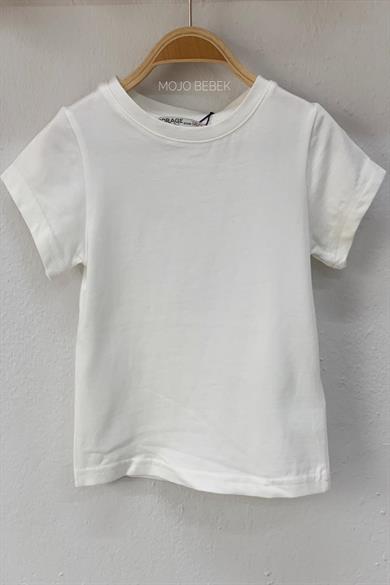 Woorage Unisex Bebek Basic Kısa Kol T-shirt 0060 Krem