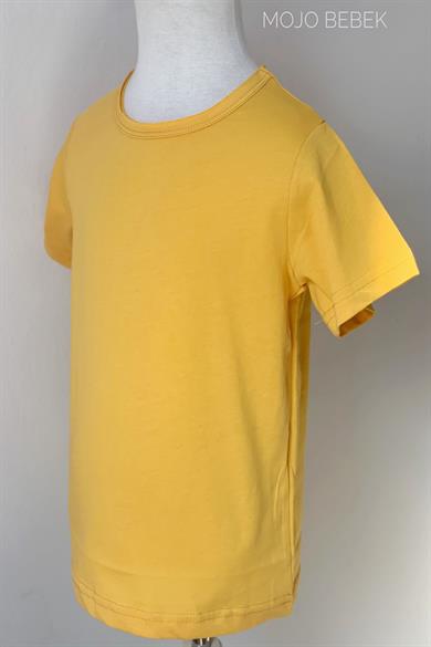 Woorage Unisex Çocuk Basic Kısa Kol T-shirt 5203 Hardal