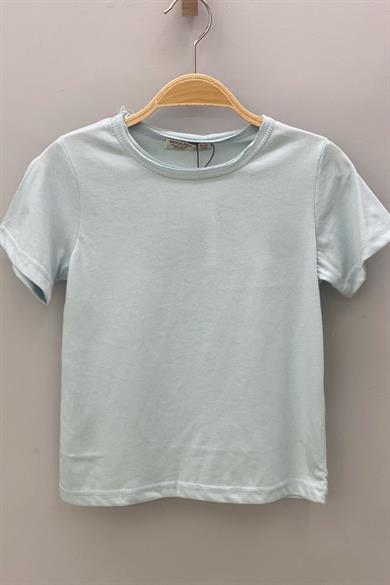 Woorage Unisex Çocuk Basic Kısa Kol T-shirt 5203 Çağla Yeşili