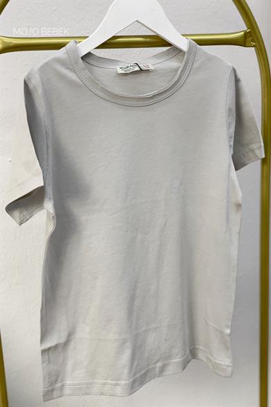Woorage Unisex Çocuk Basic Kısa Kol T-shirt 5203 Gri