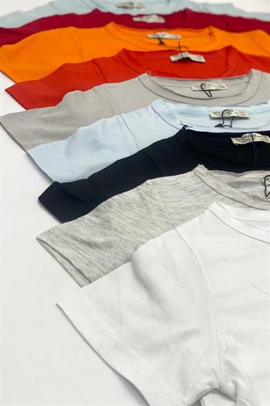 Woorage Unisex Çocuk Basic Kısa Kol T-shirt 5203 Çağla Yeşili
