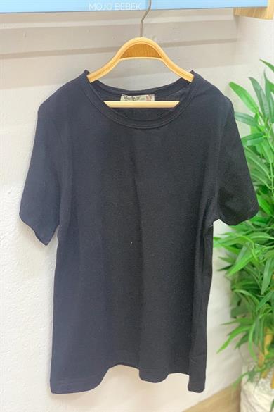 Woorage Unisex Çocuk Basic Kısa Kol T-shirt 5203 Siyah