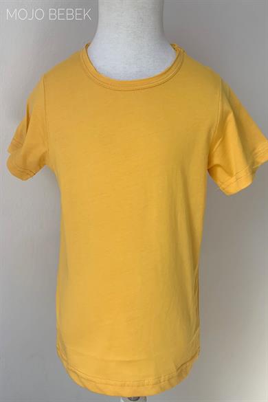 Woorage Unisex Çocuk Basic Kısa Kol T-shirt 5203 Hardal