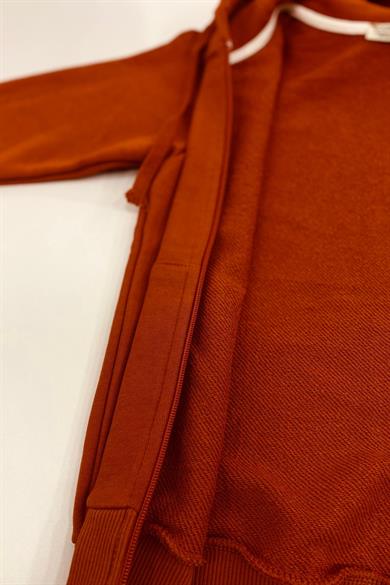 Woorage Unisex Çocuk Kapüşonlu Hırka 5367 Kiremit