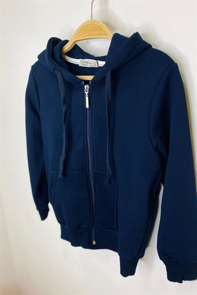 Woorage Unisex Çocuk Kapüşonlu Hırka 5367 Lacivert