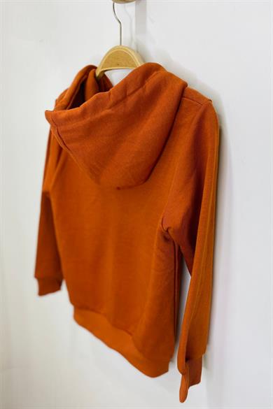 Woorage Unisex Çocuk Kapüşonlu Hırka 5367 Kiremit