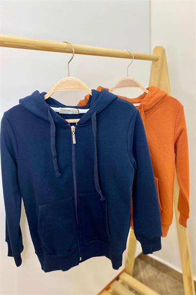 Woorage Unisex Çocuk Kapüşonlu Hırka 5367 Lacivert
