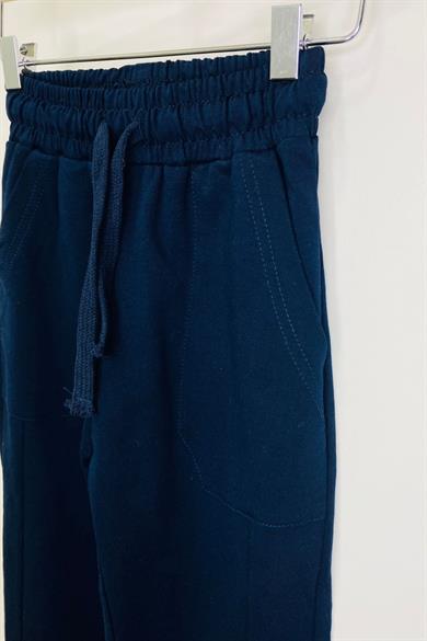 Woorage Unisex Çocuk Paçası Lastikli Eşofman Altı 5423 Lacivert