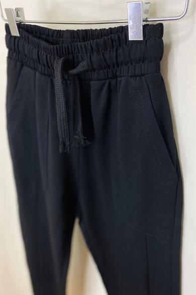 Woorage Unisex Çocuk Paçası Lastikli Eşofman Altı 5423 Siyah