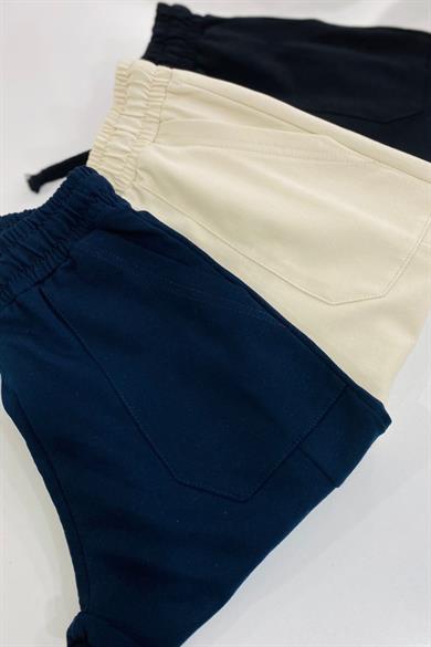 Woorage Unisex Çocuk Paçası Lastikli Eşofman Altı 5423 Krem