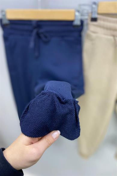 Woorage Unisex Çocuk Üç İplik Şardonsuz Eşofman Altı 5358 Lacivert