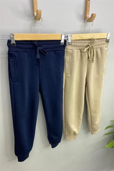 Woorage Unisex Çocuk Üç İplik Şardonsuz Eşofman Altı 5358 Lacivert