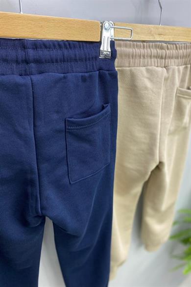 Woorage Unisex Çocuk Üç İplik Şardonsuz Eşofman Altı 5358 Lacivert