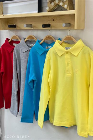 Woorage Unisex Düğmeli Lacoste Yakalı T-shirt 4145 Turkuaz