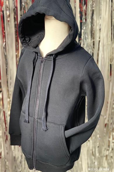 Woorage Unisex 5-14 Yaş Kapüşonlu Şardonlu Hırka Lacivert