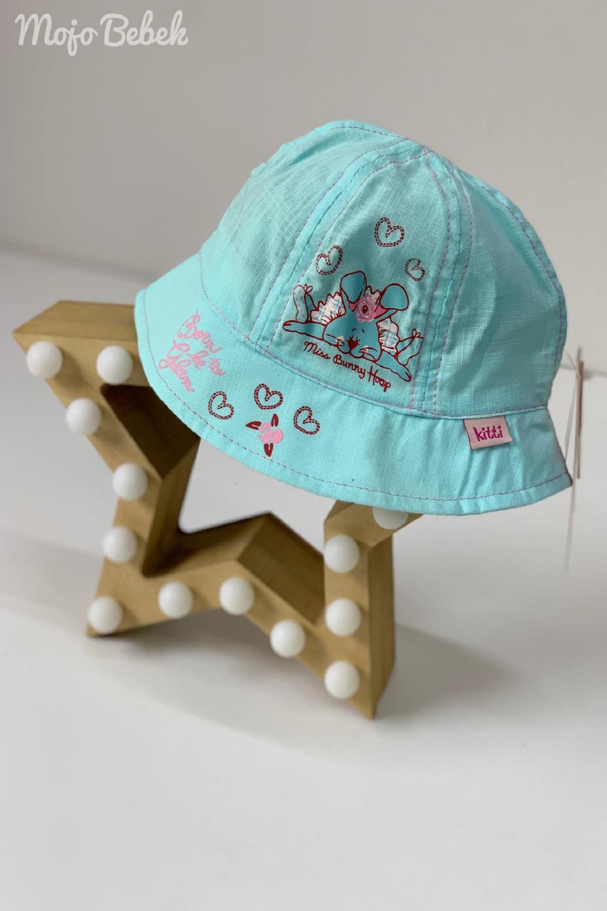 Mojo Kız Bebek Tavşanlı Fötr Şapka 202003 Mint
