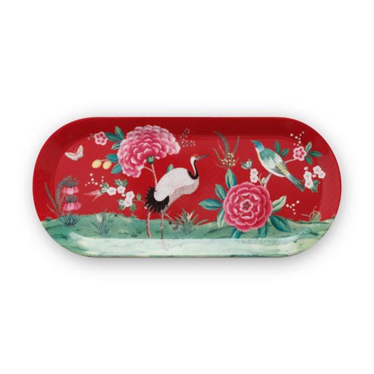 Design of LuxuryPİP STUDİO51018091Blushing Birds Kırmızı Oval Servis Tabağı 25 cm | designofluxury.com.tr Blushing Birds Kırmızı Oval Servis Tabağı 25 cm