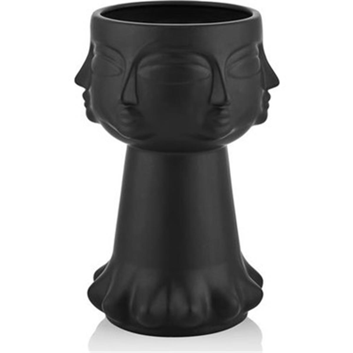 Design of LuxuryDESIGN OF LUXURYM-0037141FCR-20211B VIPOLA 30.7 CM MAT SIYAH BUDDHA SURATI VAZO | designofluxury.com.tr 1FCR-20211B VIPOLA 30.7 CM MAT SIYAH BUDDHA SURATI VAZO