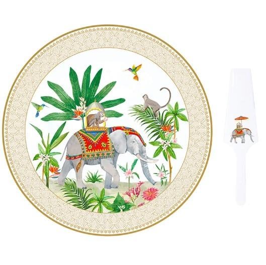Design of LuxuryEASY LİFE1112 MARAEasy Life Marajah Porselen Kek Servis Tabağı 32 cm Dilimleyicili
