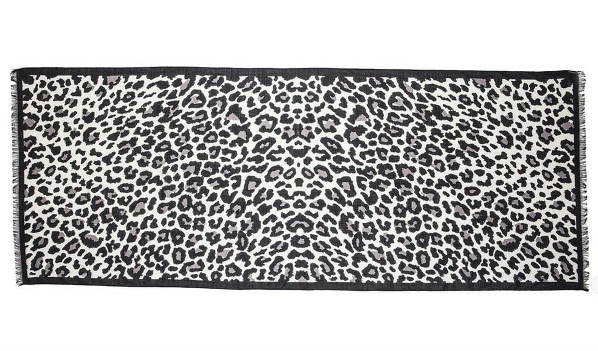 Design of LuxuryHALCYON DAYSSASLP25WS65Halcyon Days Snow Leopard Print 170cm x 65cm Wool Silk Long Scarf