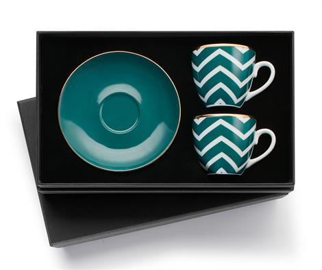 Design of LuxurySELAMLIQUESTCC02832 Lİ Zigzag Turkuaz Fincan | designofluxury.com.tr 2 Lİ Zigzag Turkuaz Fincan