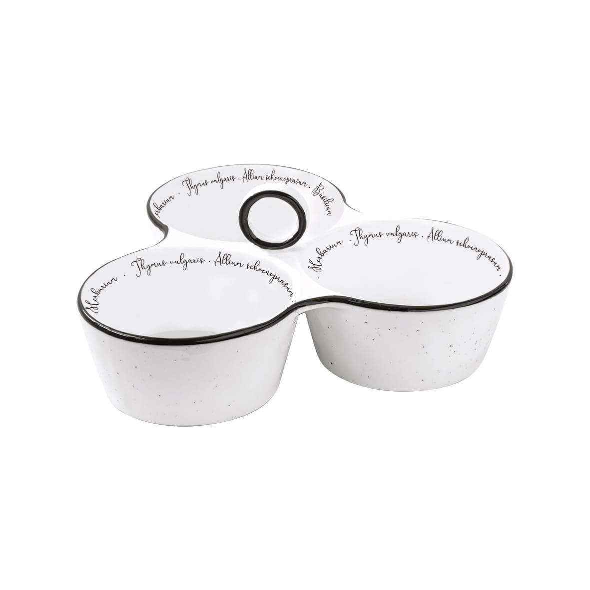 Easy Life HerbariuM Porselen Meze Seti 20,5cm x 17cm - 3 Bölmeli