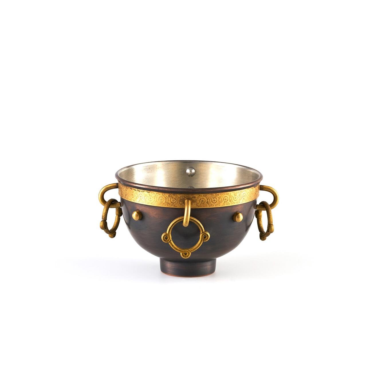 Design of LuxuryHAR-SANAT5010-SHAR MÜHÜR Küpeli Kase (küçük) Oksitli | designofluxury.com.tr HAR MÜHÜR Küpeli Kase (küçük) Oksitli