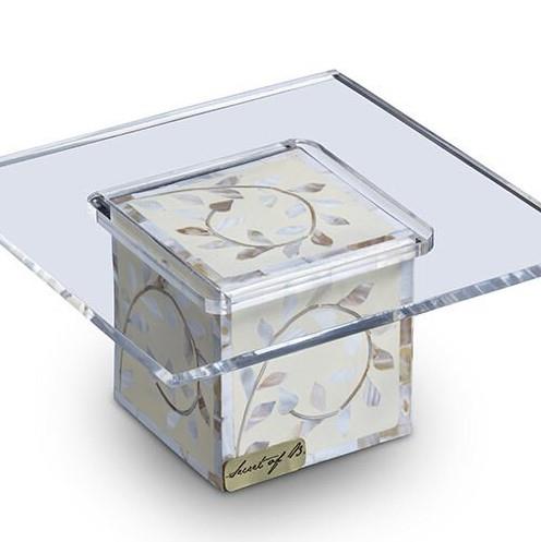 Design of LuxuryTHE SECRETS4166THE SECRETS White floral cake stand (acrylic base)