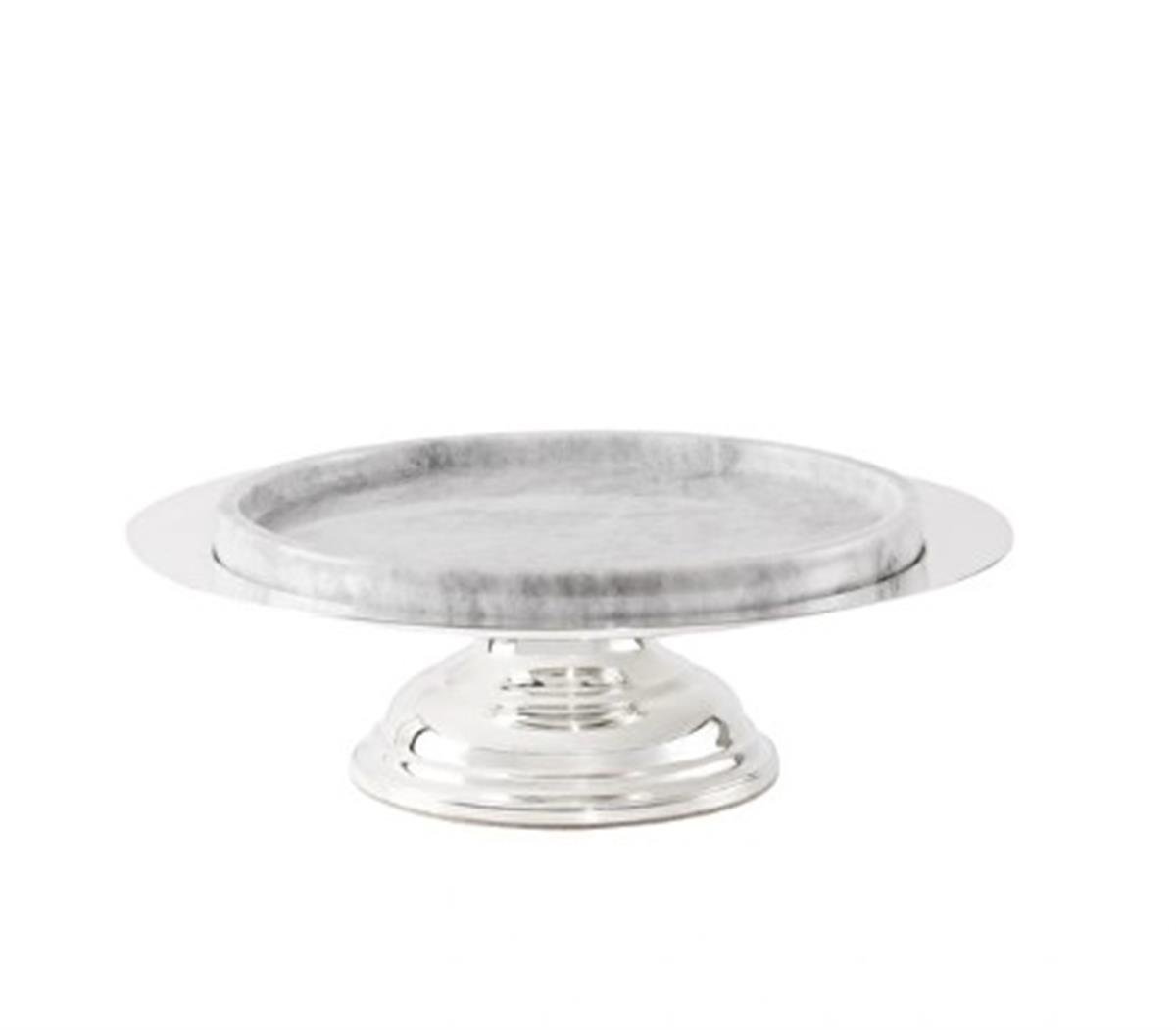 Design of LuxuryMİNVALM-005998MİNVAL ALFRED  8.5 MICRON SILVER PLATED BRASS AND GREY MARBLE