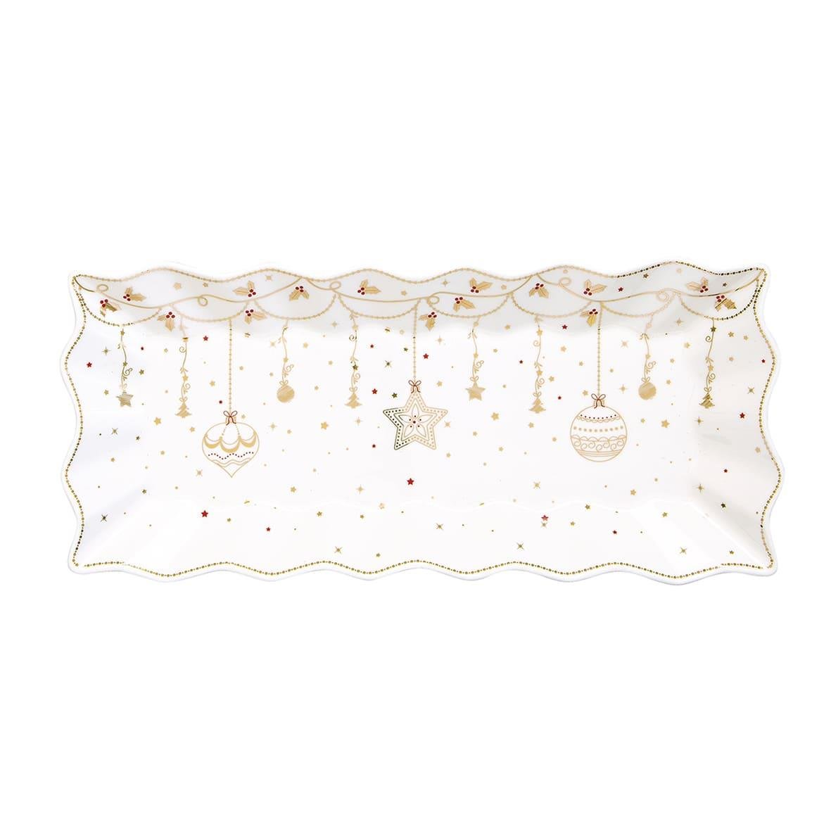 Design of LuxuryEASY LİFE1242 CHLIEasy Life Christmas Lights Porselen Servis Tabağı 40cm x 18cm
