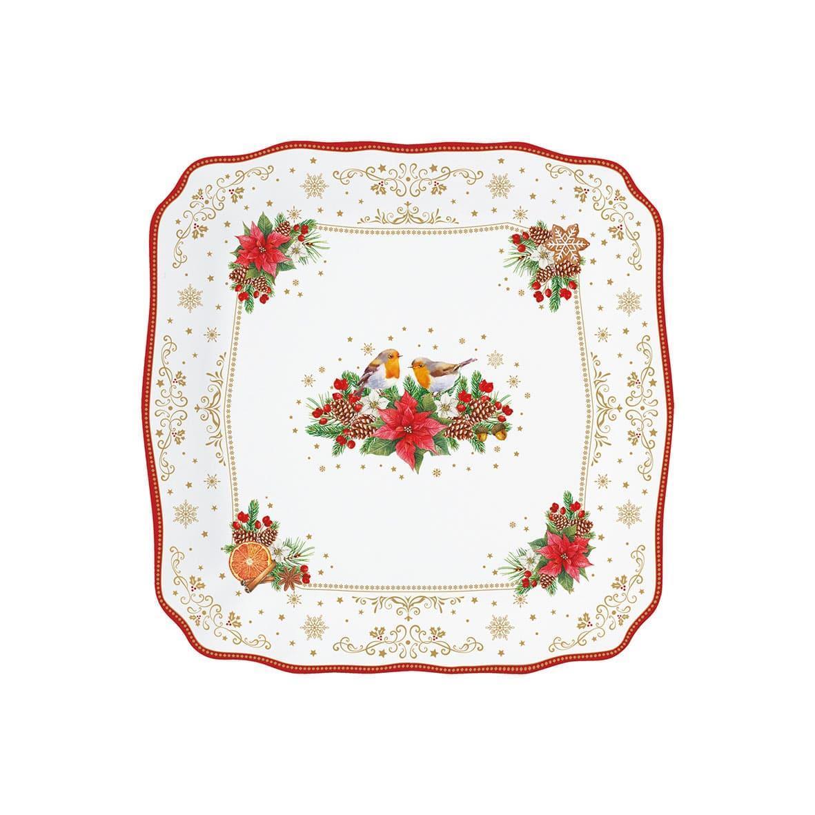 Design of LuxuryEASY LİFE1485 CMELEasy Life Christmas Melody Porselen Servis Tabağı 30cm x 30cm