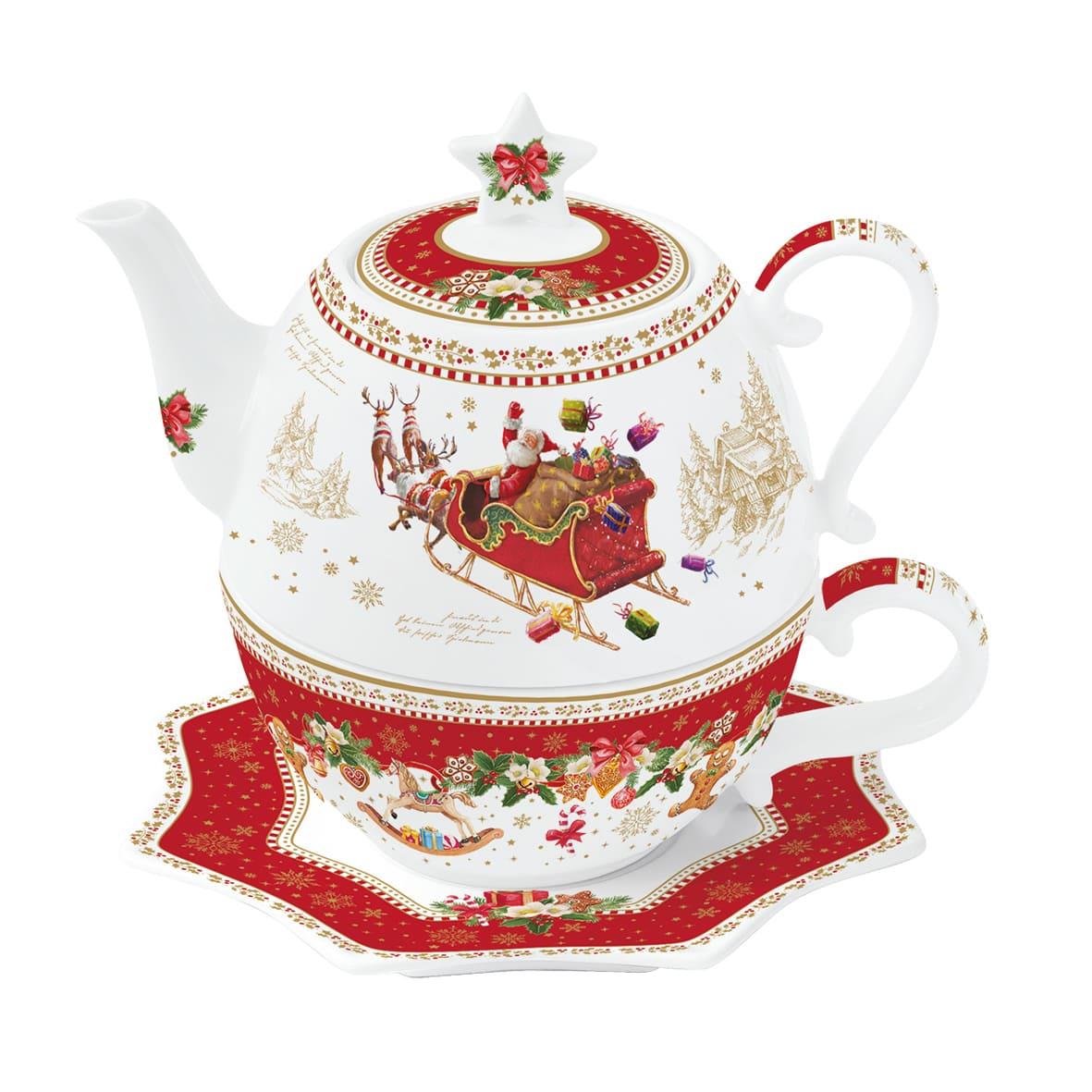 Design of LuxuryEASY LİFE1096 CHMEEasy Life Christmas Memories Tek Kişilik Çaydanlık Bardak tabak